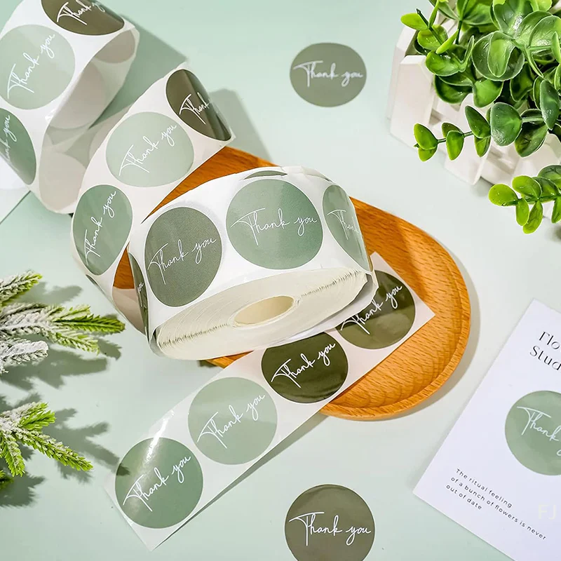 

[YU]500 Pcs Thank You Stickers Cute Labels For Small Business Or Wedding Gift Decor Sticker Stationery Supplies