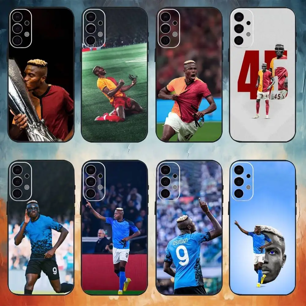 حافظة هاتف فيكتور أوسمين لكرة القدم لهاتف سامسونج S25، S24، S21، S22، S23، S30، Ultra، S20، Plus، Fe، Note، 10,9,5G غطاء أسود #1