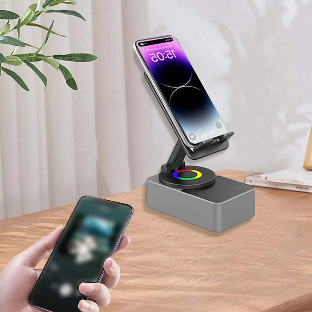 قابل للتعديل للطي سماعة لاسلكية تعمل بالبلوتوث المتكلم 3 في 1 خلية حامل هاتف المحمول دعامة حامل بنك الطاقة الصوتي