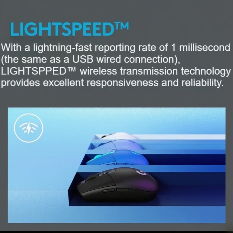 ماوس الألعاب اللاسلكي Logitech G304/G305 LIGHTSPEED - 200 - 12000 نقطة في البوصة، مستشعر HERO، 6 أزرار لتحديد المواقع بدقة
