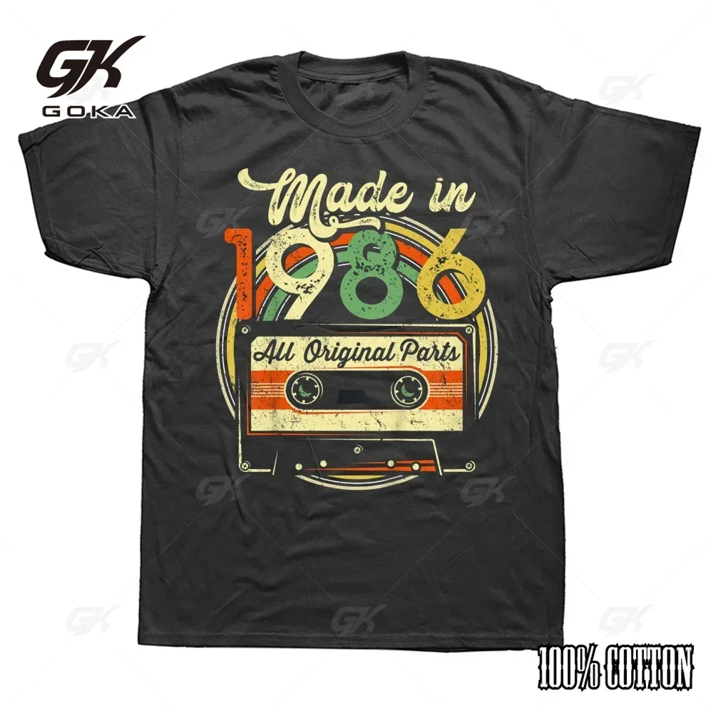 Novelty Made in 1986 38th Cassette Tape Vintage T Shirts Streetwear Short Sleeve Birthday Gifts Summer Mens Clothing