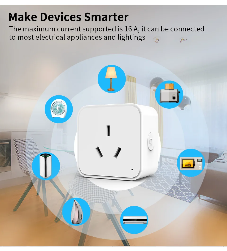 AU Plug Smart Power Strip, WiFi Version Multi-Functional Smart Socket, Wireless Remote Control Timing Function Smart Power Outle