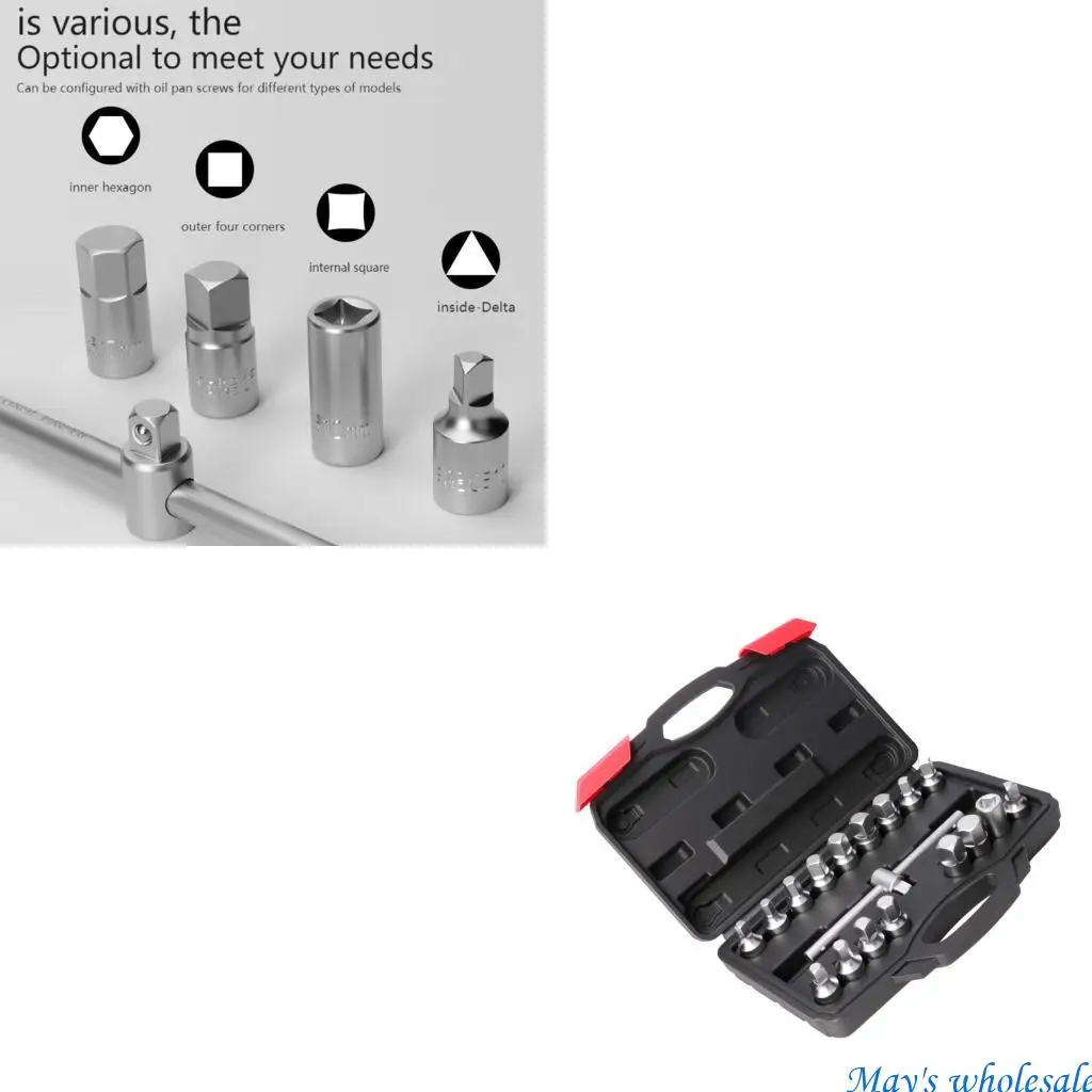 18pc Mechanic Socket Set High Strength Construction Portable Organizers Vehicle Repair 448A