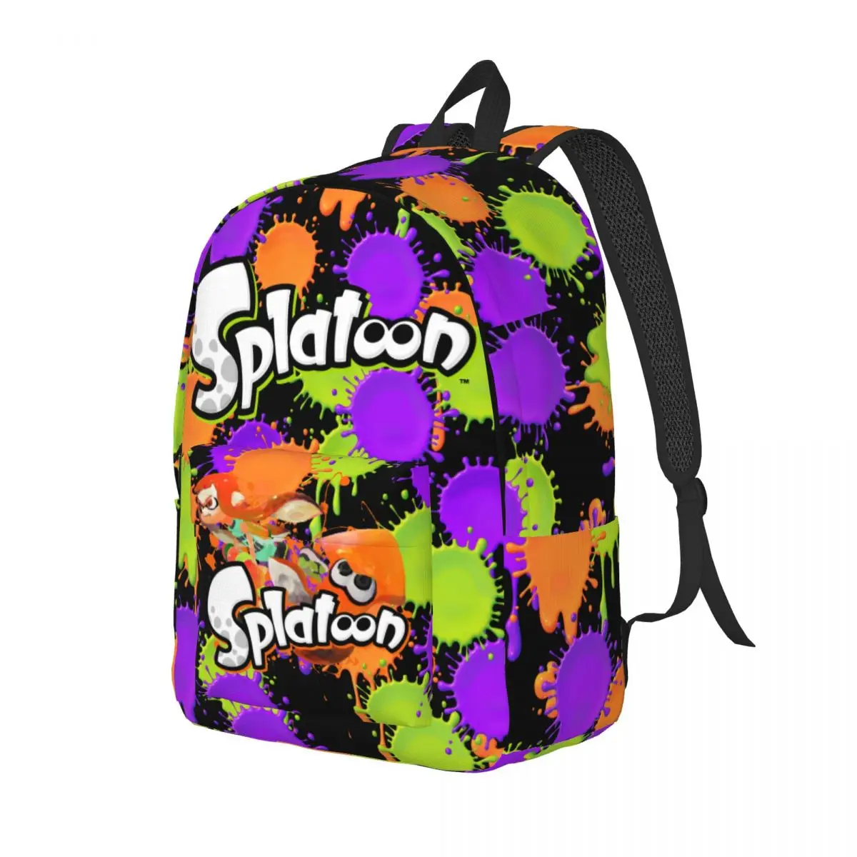 Splatoon Inkling Backpack Middle High College School Student Squid Ink Game Bookbag Teens Daypack Outdoor