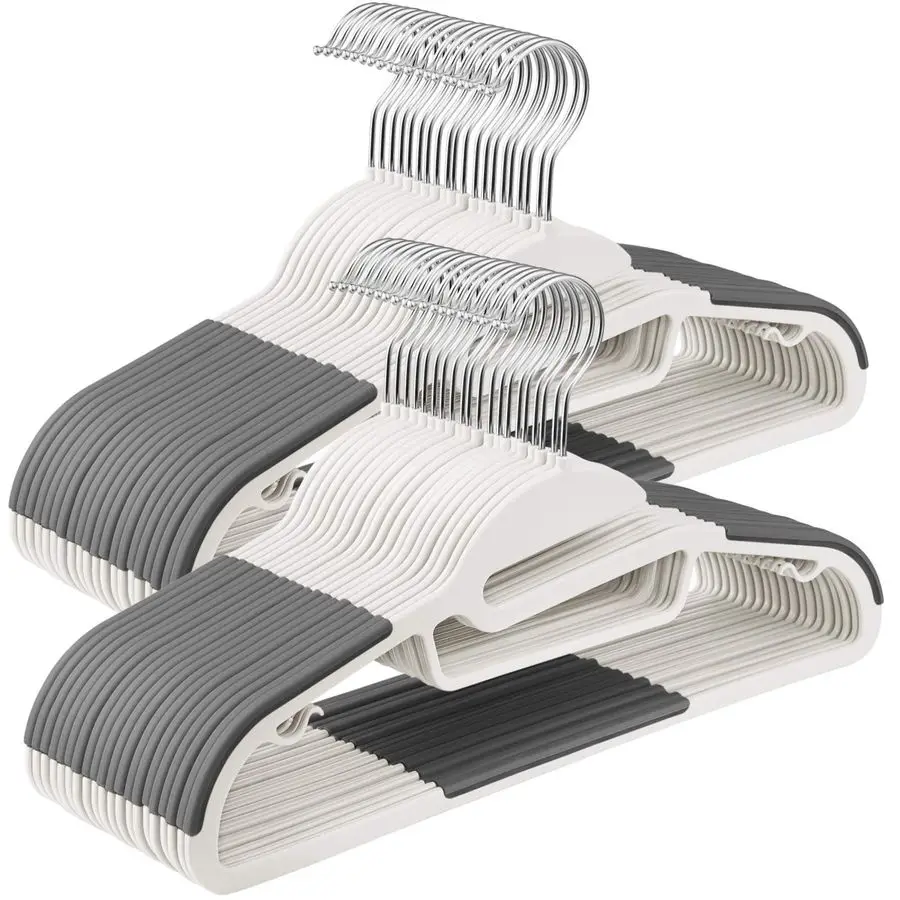 

50 упаковок вешалок для одежды, сверхпрочные пластиковые вешалки для костюмов, сферическое отверстие, экономия места, поворотный крючок на 360°, ширина 16,3 дюйма, облачный Wh