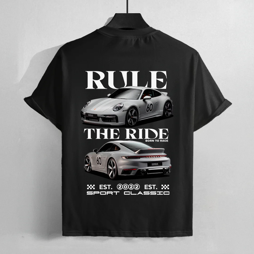 New Car T-shirt Design for Summer 2025 - Porsche 911 Sport Classic Loose Cotton Crewneck Casual T-shirt for Men and Women