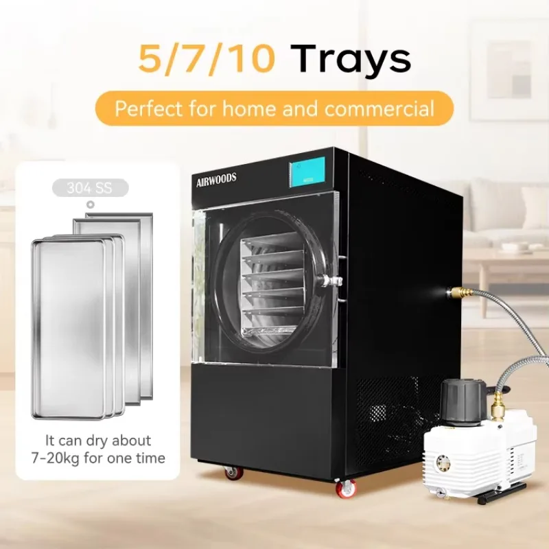 Household Freeze Dryer 7kg/24hour Meat Milk Vegetable Fruit Lyophilizer Freeze Dryer For Long Storage