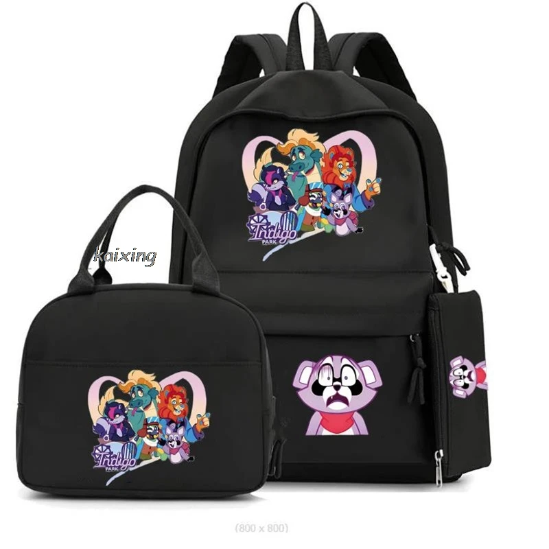 3Pcs /Set Indigo Park Bookbag Kids Backpack Boys Girls School bags Daily Backpacks Mochilas Shoulder Bag Sets Best Gift image 4