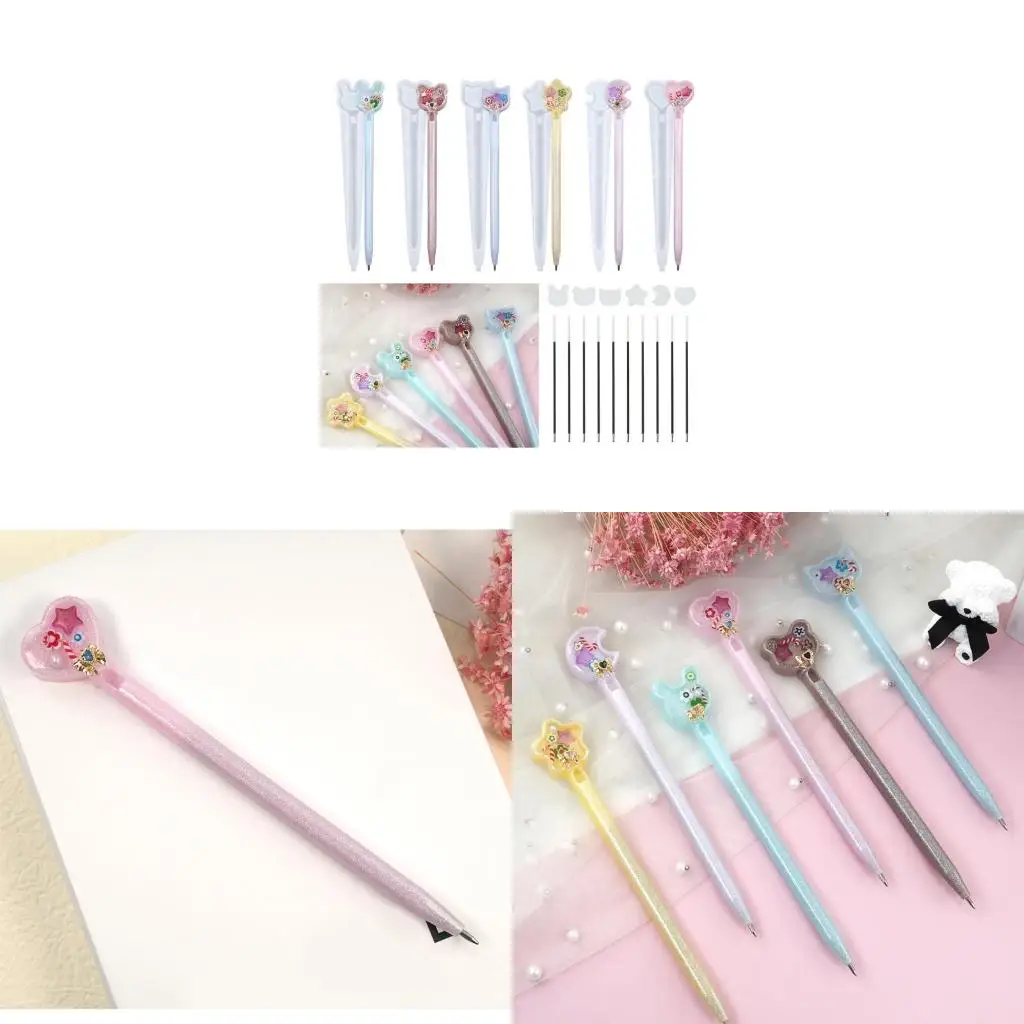 Животные-Звезда-Луна-Сердце-Шариковая-ручка-Силиконовые-формы-для-изготовления-поделок-из-смолы