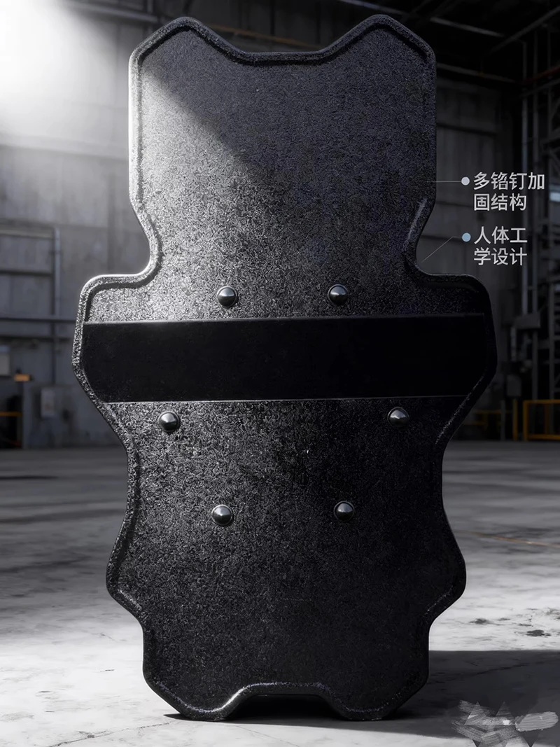 2026 New black sci-fi level 3 protection tactical shield cosplay prop, made of corrosion-resistant polyethylene view 2