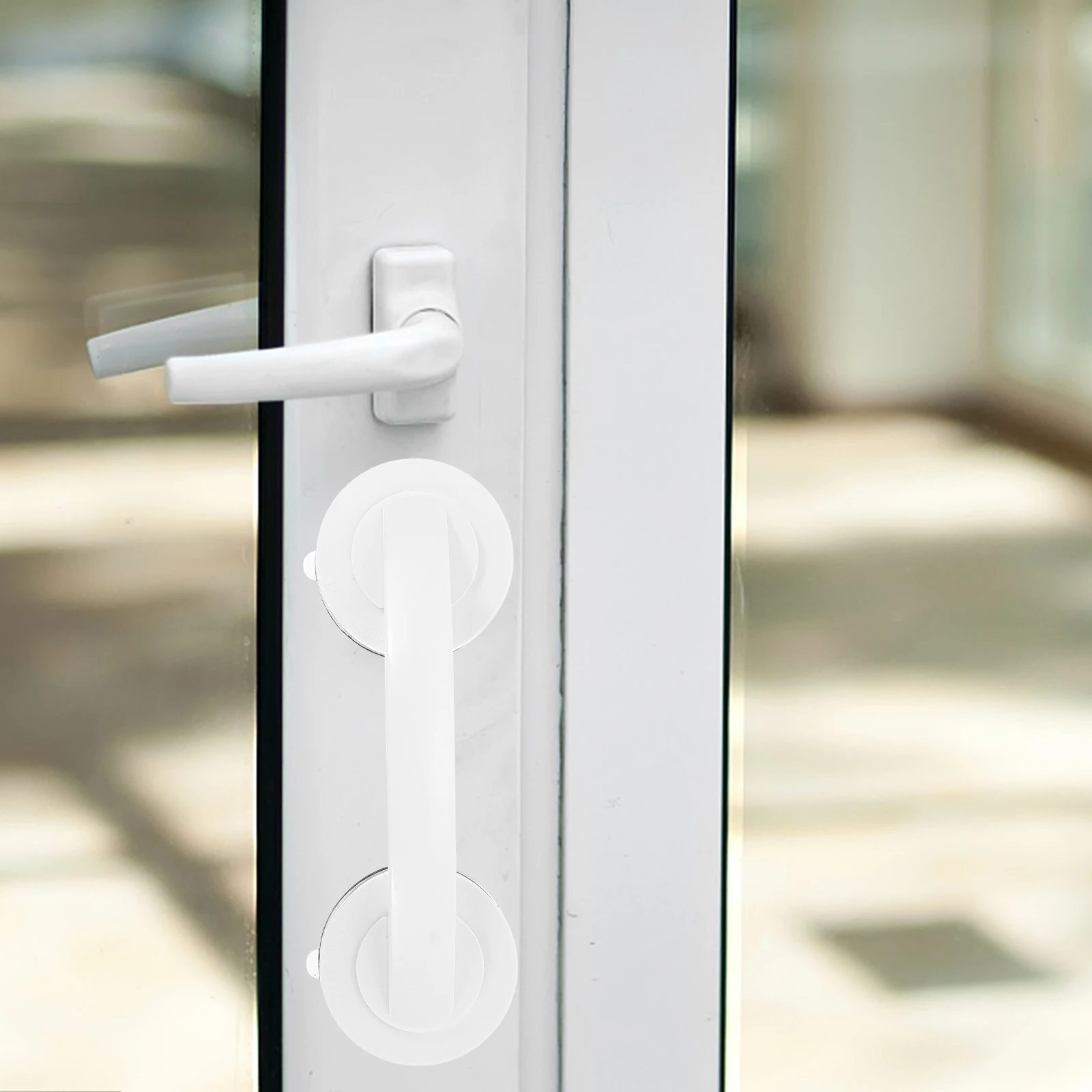 

Shower Grab Bar Plastic Bathroom Handle No Drill Suction Cup Handle Install For Home Hotel Glass Door Wall Support