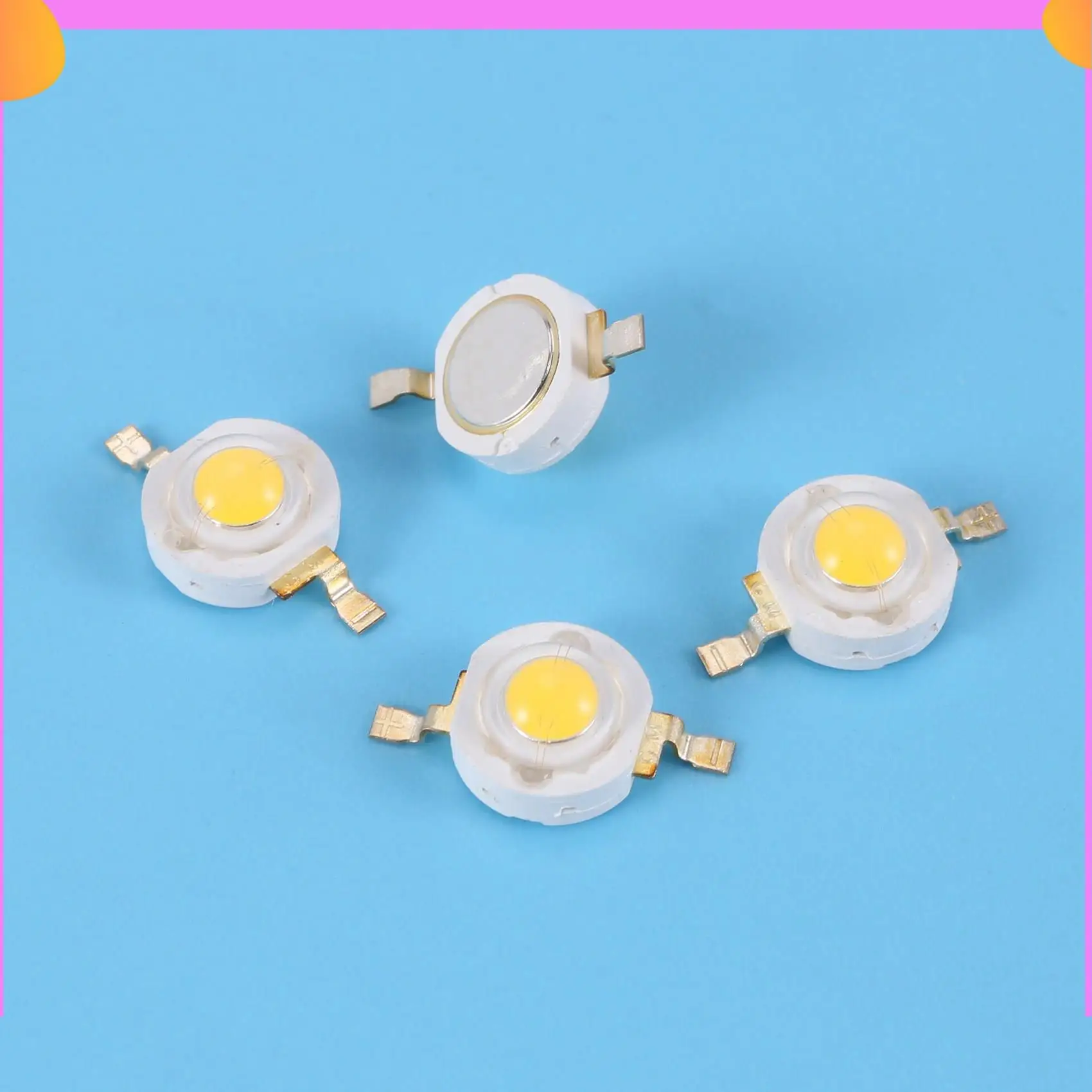 

A23P 100 Pieces High Power 2 Pin 3W Warm White LED Bead Emitters 100-110Lm