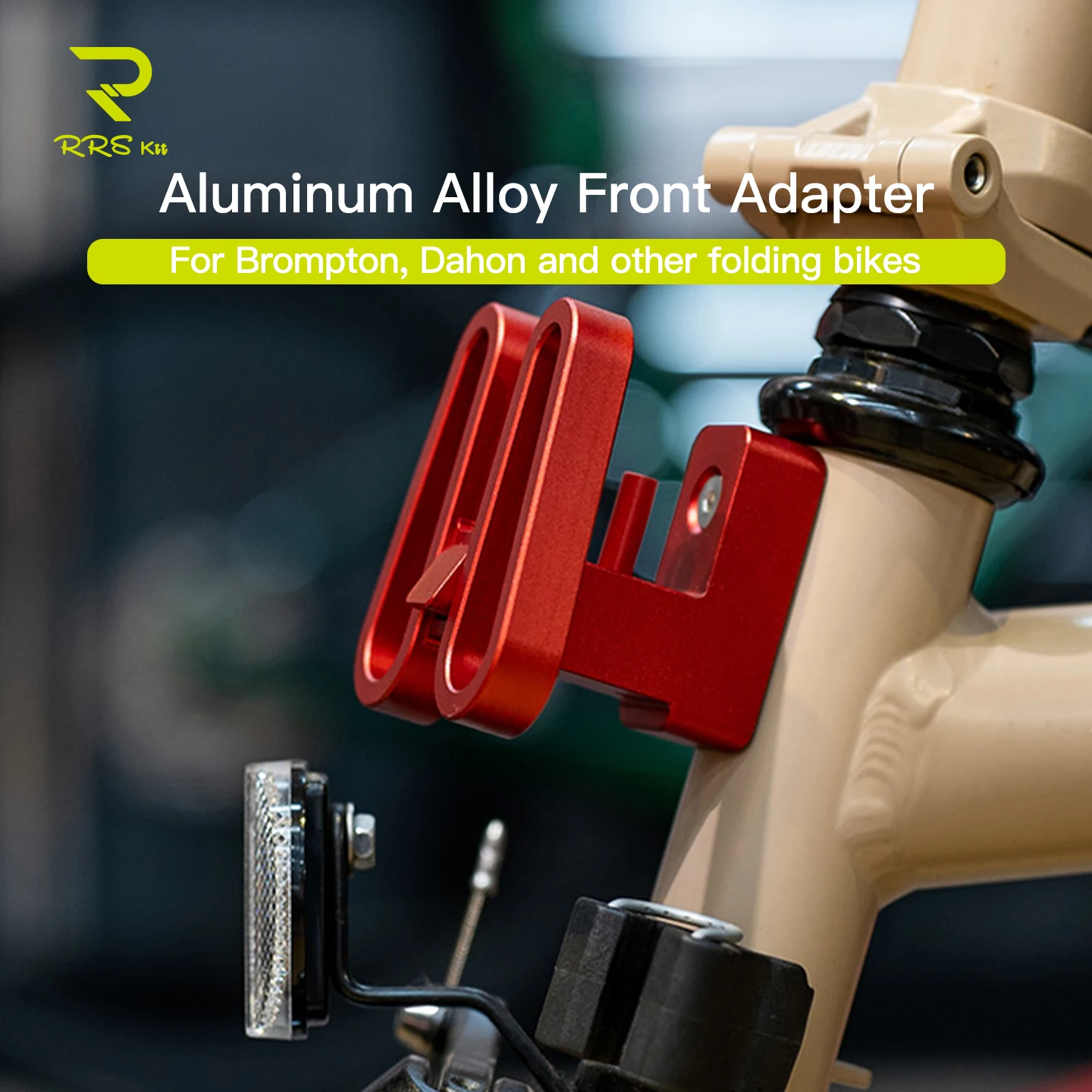 

RRSKIT Folding Bike Pig Nose Mount Aluminum Alloy Extendable Bike Front Adapter Modified Bike Front Bag Mount For Brompton Dahon
