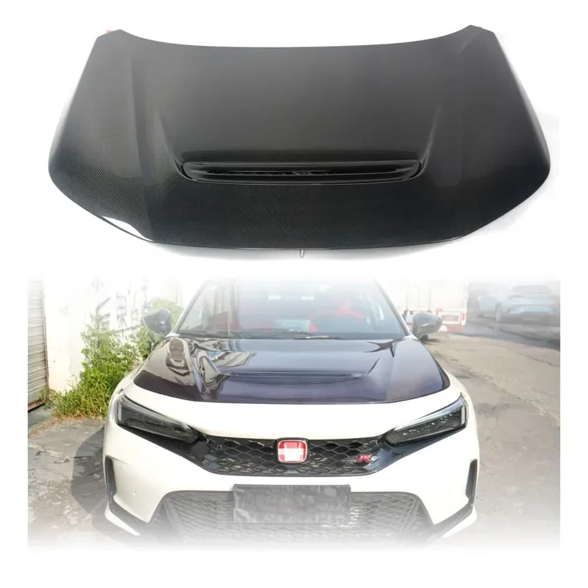 Premium Double Face 3K Twill Carbon Fiber VRS Style Engine Hood Bonnet For  11th Generation FL5 2021-2023