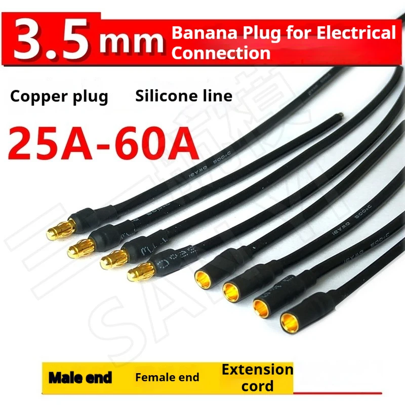 10pcs 3.5 Mm Banana Plug Extension Cables Soldered 16 18 Awg Silicone Wire Male Female Connectors Rc Motor Esc Aircraft Wiring
