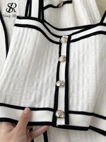 SINGREINY Autumn Knitwear 3PC Sets Long Sleeves Cardigan+Single Breasted Spaghetti Strap+High Waist Elastic Shorts Casual Suits - Image 5