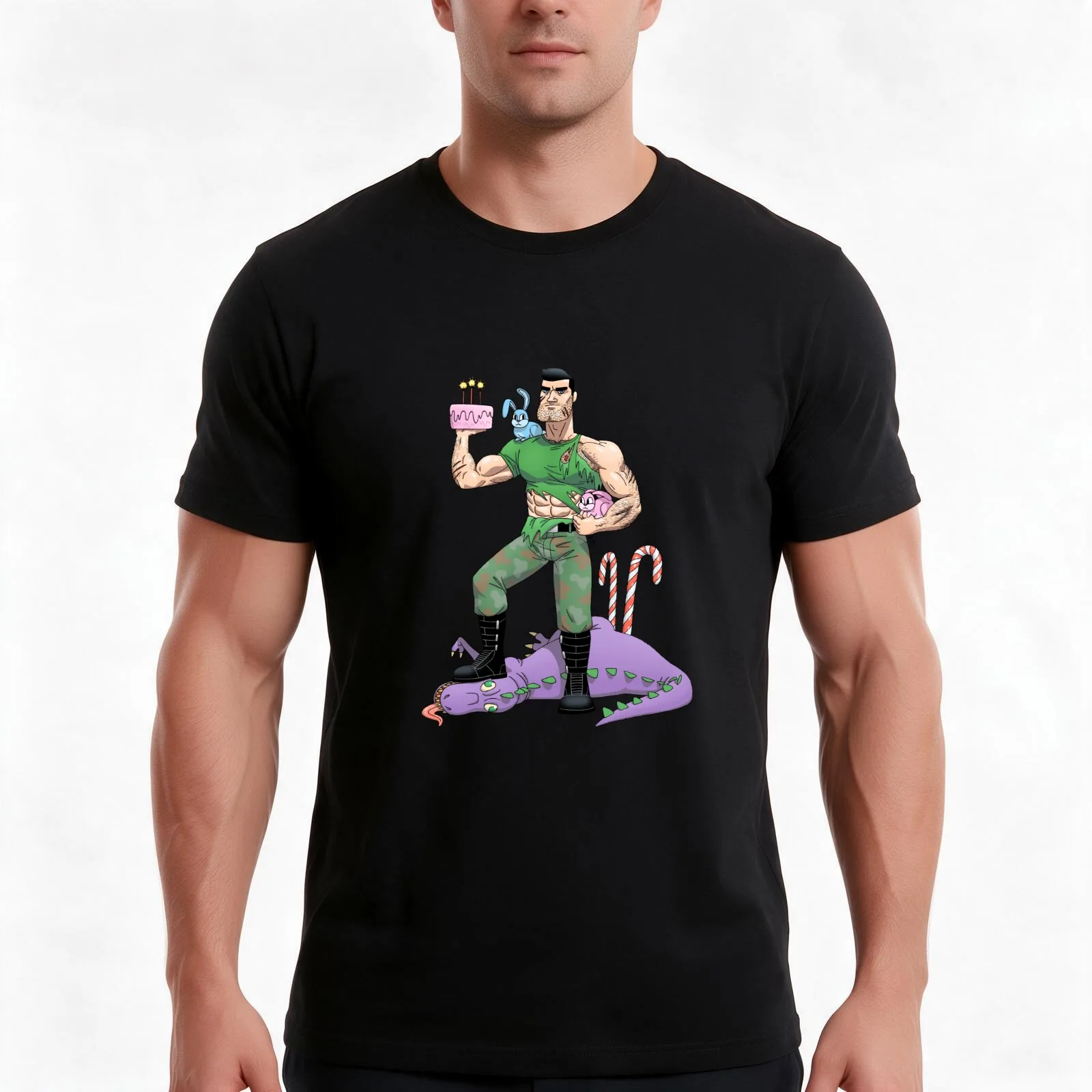 Take that you fiend! T-Shirt, Summer Casual Cotton Tee, Oversized Streetwear Tops, Vintage Graphic Print, Loose Fit Short Sleeve
