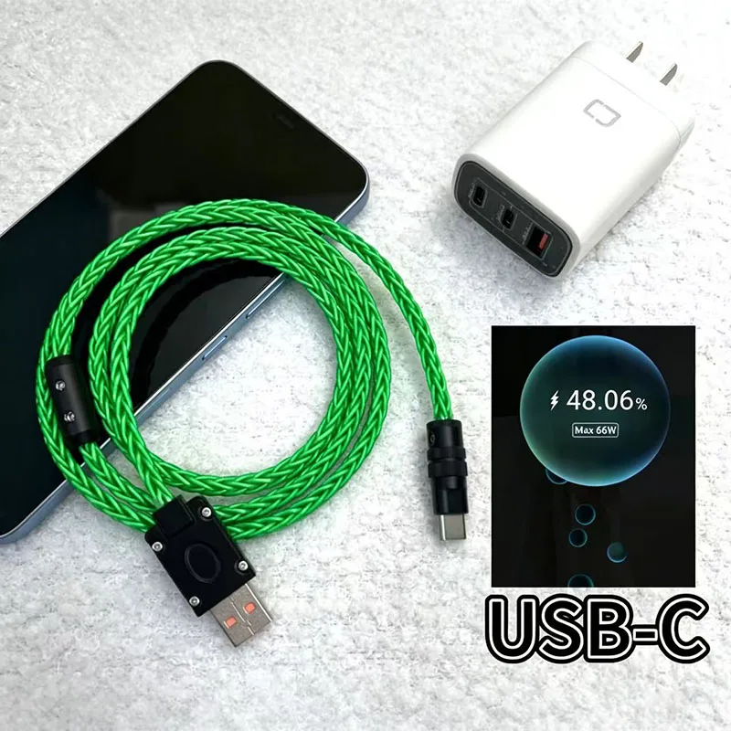 8 Strands Single Crystal Copper DIY Charging Cable 66W 100W Fast Charging USB To Type-C Data Cord Universal for Smartphone