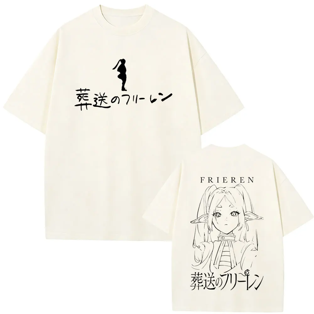 

Anime Frieren Beyond Journey's End Graphic T-shirt Men Women Manga Kawaii Cute T-shirts Unisex Cotton Casual Oversized T Shirts