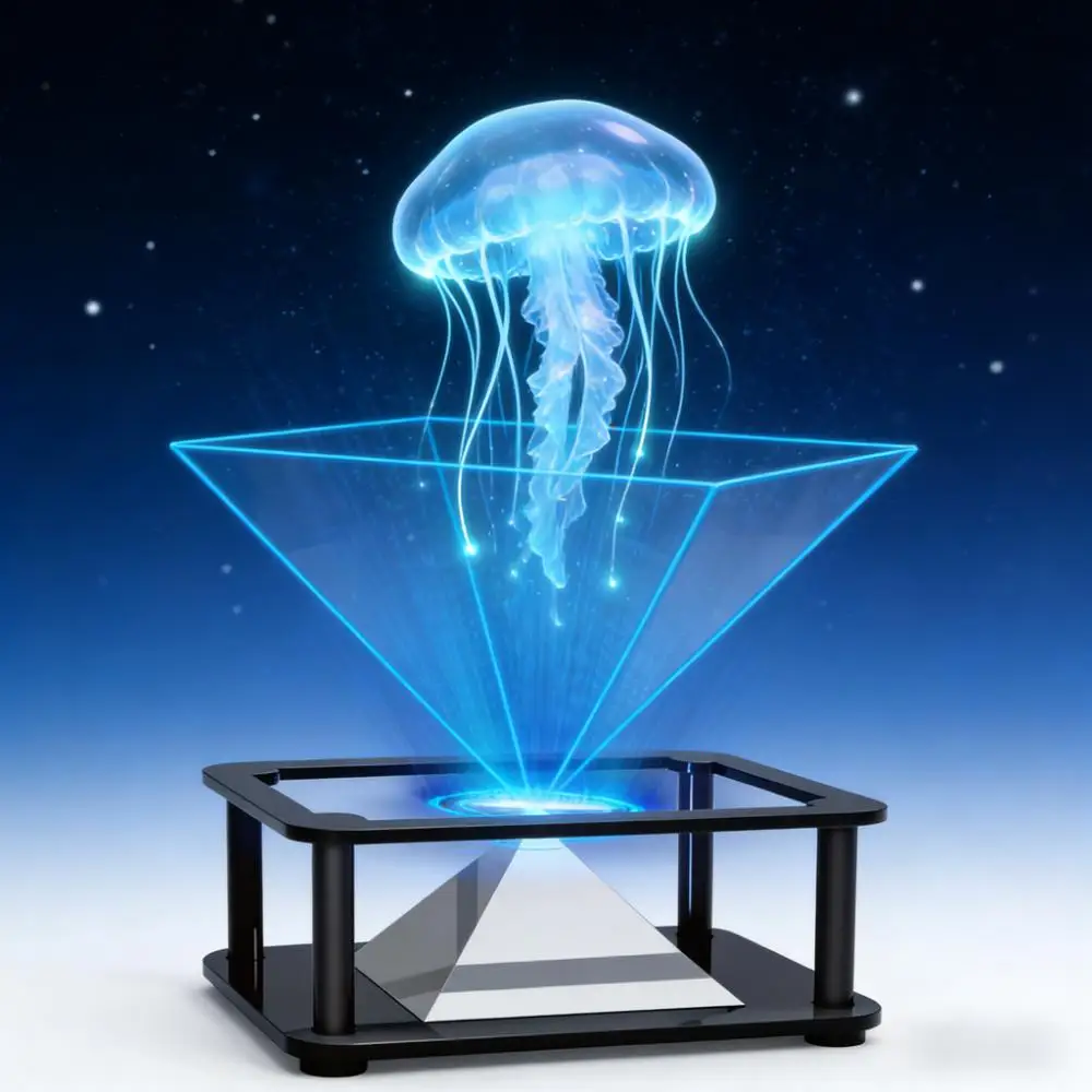 

Universal 3D Hologram Display Stand Projector Kids DIY Science Craft Kit Wooden Self-Assembly Educational STEM Gift Model