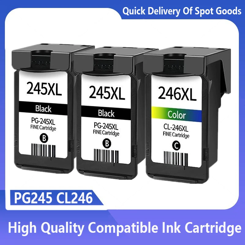 Cartucho de tinta compatível para Canon, PG-245, CL-246, PG-245XL, CL-246XL, Pixma MG2420, MG2520, MG2522, MG2525, MG2920, MG2922