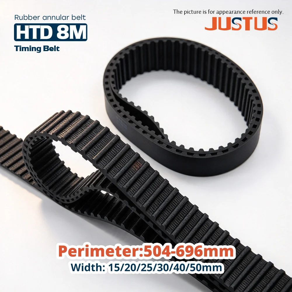 HTD 8M Rubber Synchronous Timing Belt,High Torque,Width 15-50mm,Circumference 504-696mm,Precision Power Transmission Drive Belt
