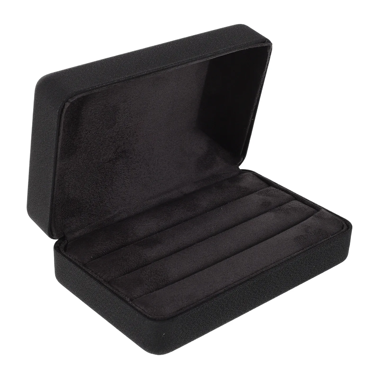 

Black Jewelry Organizer Box Compact Portable Travel Case for Rings Earrings Accessories Small Storage Jewelry Box for Girls