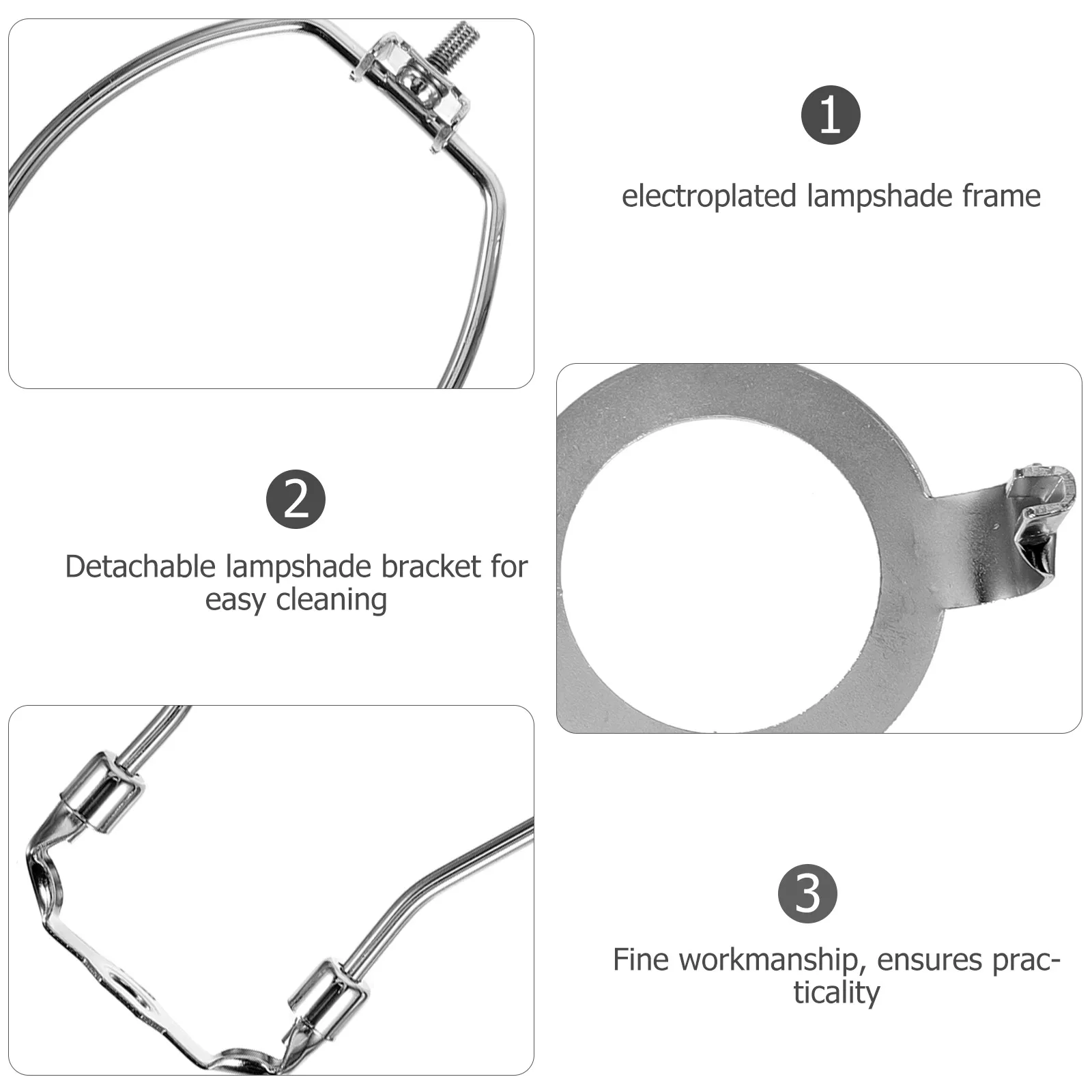 

1 set 1 Set 6 Inch Lampshade Frame Bracket Electroplated Iron Detachable Lamp Harp Holder For Table Floor Lamp Repair Lighting