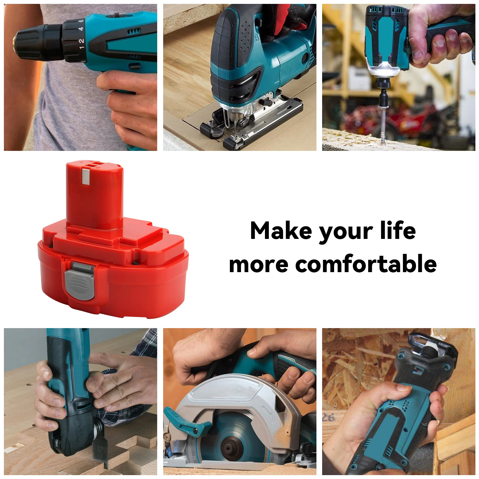 Akumulator do narzędzi Makita PA18 Ni-MH 18V 4000mAh, kompatybilny z modelami PA18, 1822, 1823, 1834, 1835, 192827-3, 192829-9, 193159-1, 193140-2. — zdjęcie produktu 6