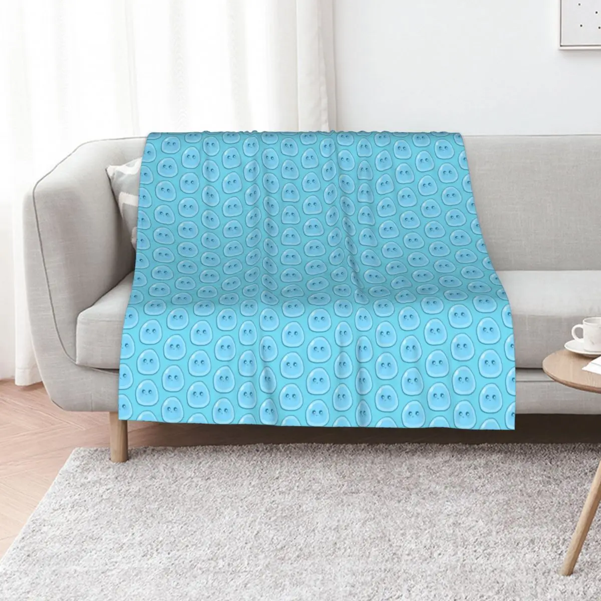 

Cute Blue Slime Throw Blanket halloween Sofa Throw Thermals For Travel Heavy Blankets
