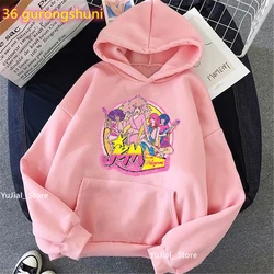 2022 Hot Sale Jem And The Holograms Print Cap Hoodies Women'S Clothing Funny Fashion Hip Hop Sweatshirt Femme Harajuku Coat