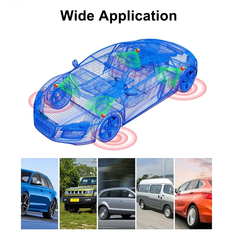 Tire Pressure Monitoring System Car TPMS Auto Security Alarm Systems Solar/USB Powered Digital LCD Display