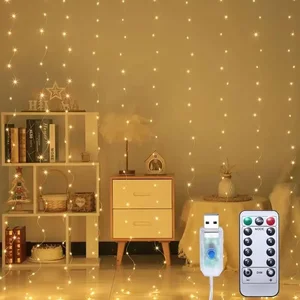 1pc USB 3x3/3*2/3*1 LED -Vorhanglichter des Schlafzimmers Weihnachtsgirland Fairy Light Festão Hochzeitshauszimmer -Dekoration Beleuchtung Beleuchtung 8 Vertrieb von Hauptlichtgen - №2
