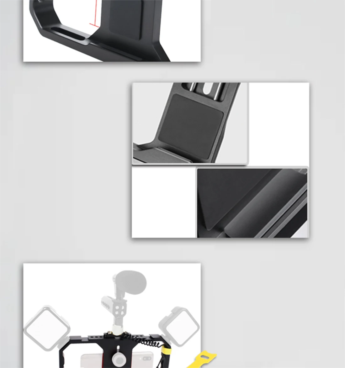 Handheld Griff Stabilisator Living Vlog Kamera Käfig Telefon Video Rig Halterung für Dji Osmo Action/Yi/Eken für Gopro 13 12 Filmemachen – Detail 39