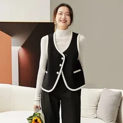 Vest for Women Clothes Fashion 2025 Black Insulated Sleeveless Wool Waistcoat Woman Cold Cheap Lightweight Padded Casual Elegant