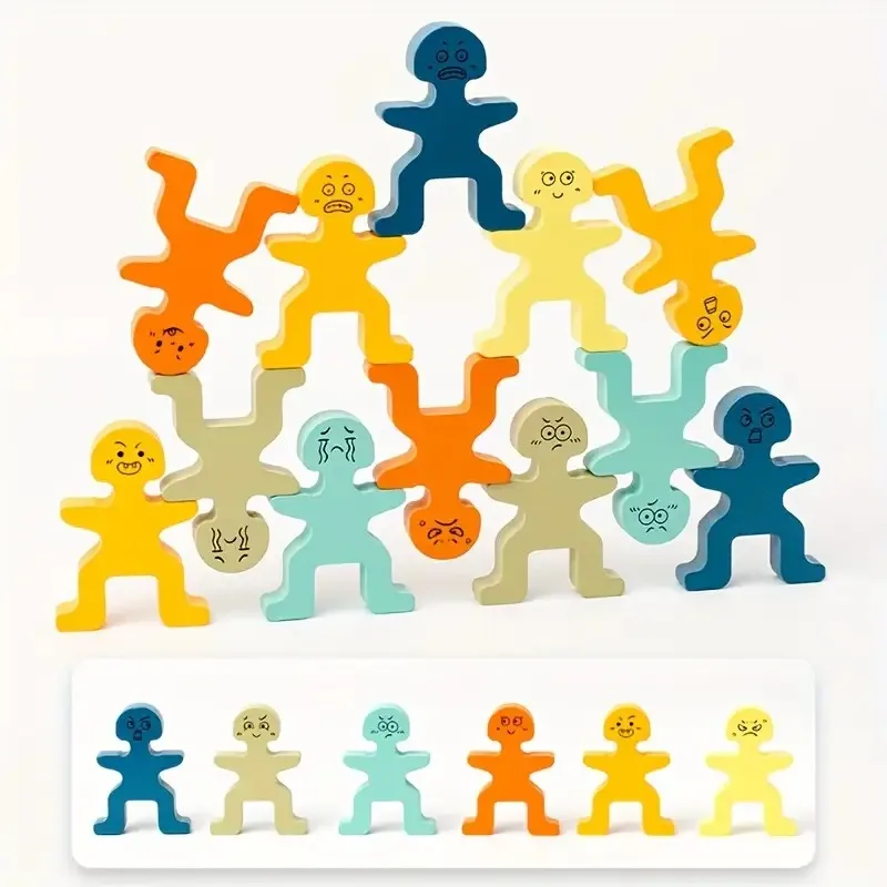 Houten leuke puzzel bordspel balansspeelgoed, hands-on balanstraining speelgoed, ouder-Youngsters interactieve schurk Domino