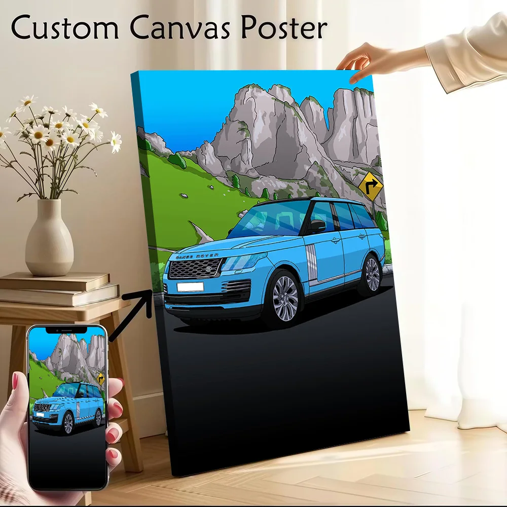 Range Rover Canvas Poster Customizable Printed Canvas Painting Wall Art for Fans Room Ornaments Specialty and Themed Home Decor