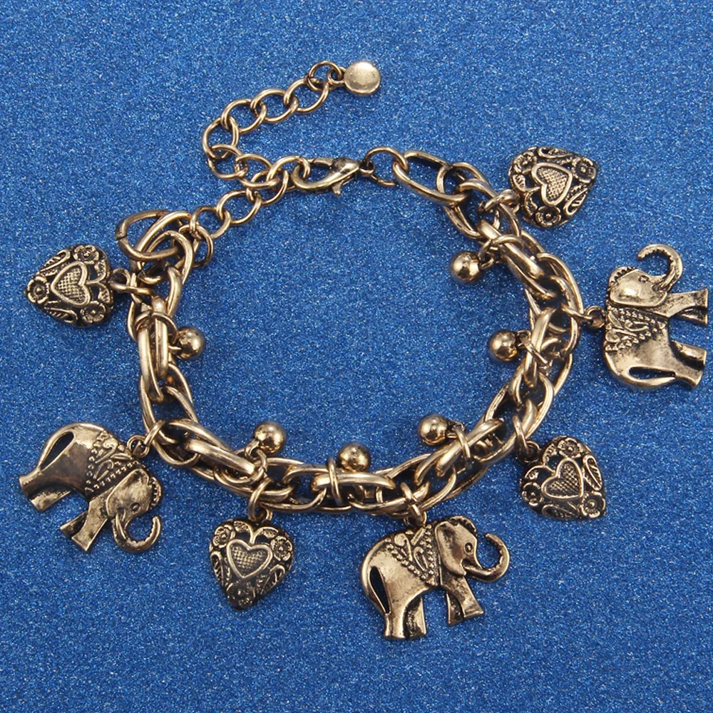 

Classic Accessories Retro Foot Accessories Love Clavicle Chain Peach Heart Personalized Elephant Foot Chain Wholesale
