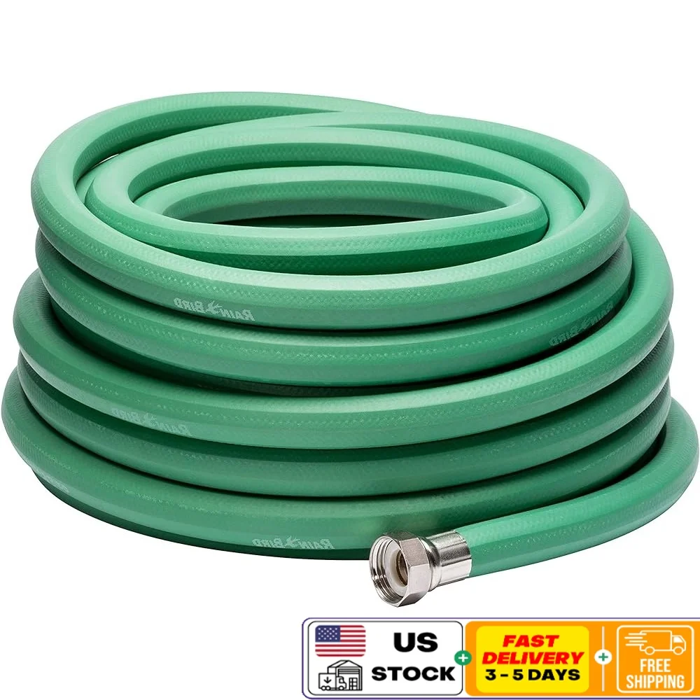 

Heavy-Duty Garden Hose 50ft 5/8" EDPM Rubber Flexible Crush-Proof Brass Couplings Durable Hexagonal Design Weather Resistant 125