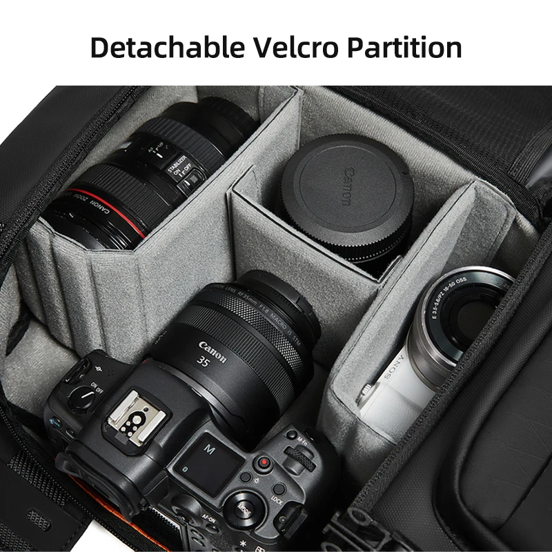 حقيبة كروس للرجال بكاميرا SLR لحقيبة الكتف وحقائب المشي لمسافات طويلة والسفر في الهواء الطلق وحقيبة الصدر الرياضية يمكن تجهيزها بحامل ثلاثي القوائم