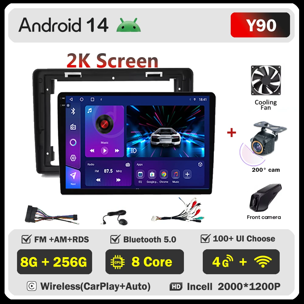 Autoradio voor Citroen C2 C3 2001-2010 Android Multimedia Speler GPS Navigatie Carplay LED Touch Screen Auto Stereo draadloze