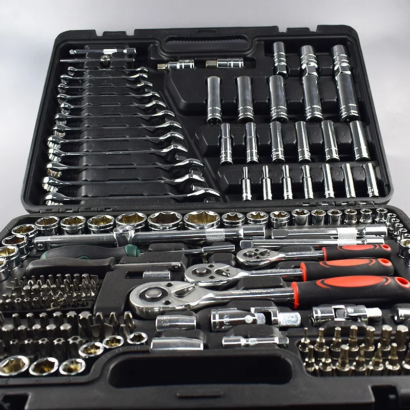 216pcs Hand Tools Set Box 72 Teeth Ratchet Wrench Socket Professional Herramientas Mechanical Spanner Car Mechanics Tool Sets
