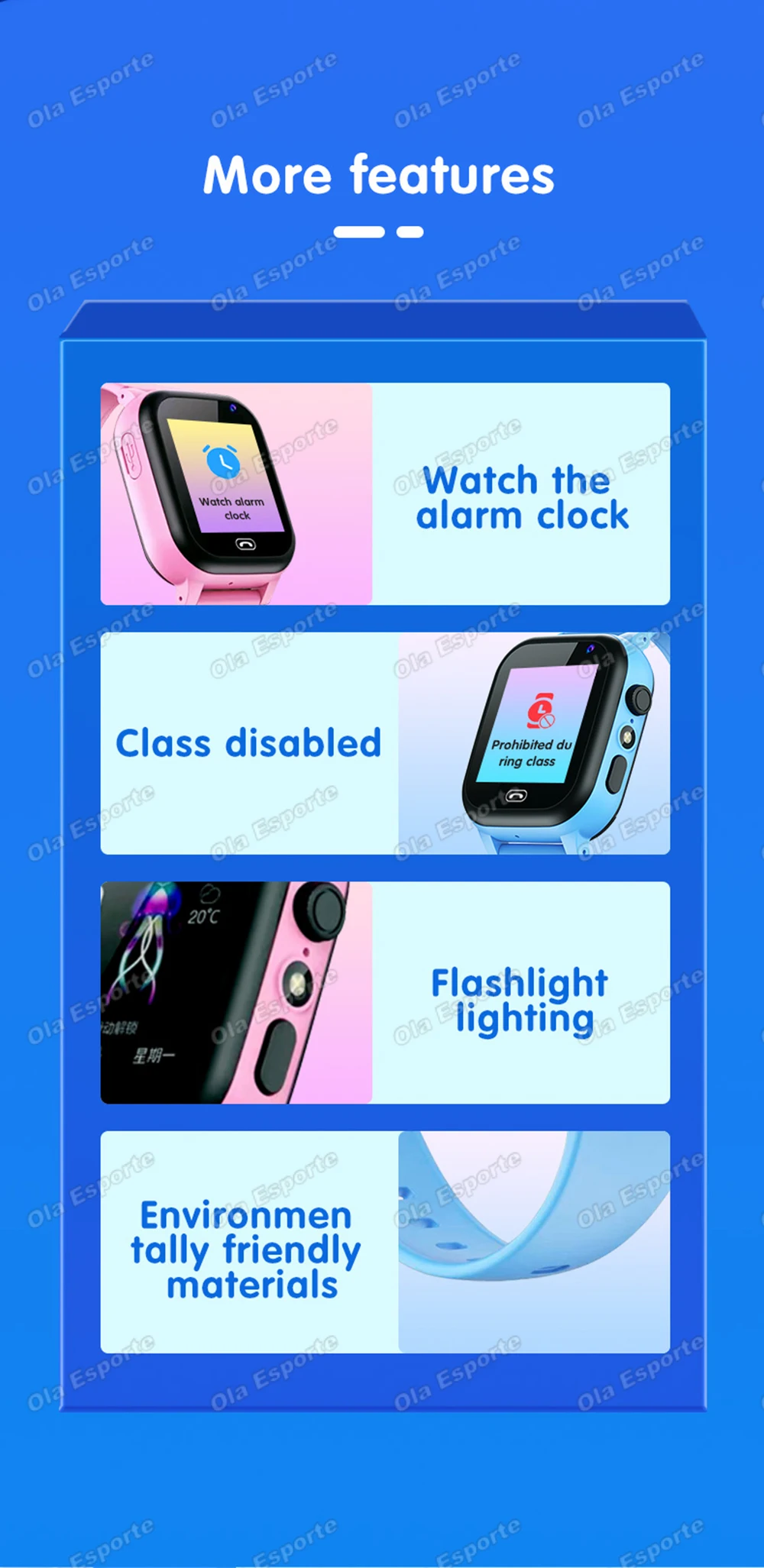 Children's Smartwatch Boy and Girl HD Call LED Flashlight SOS LBS Location Waterproof GPS Alarm Clock Step Count Smart Watch H10