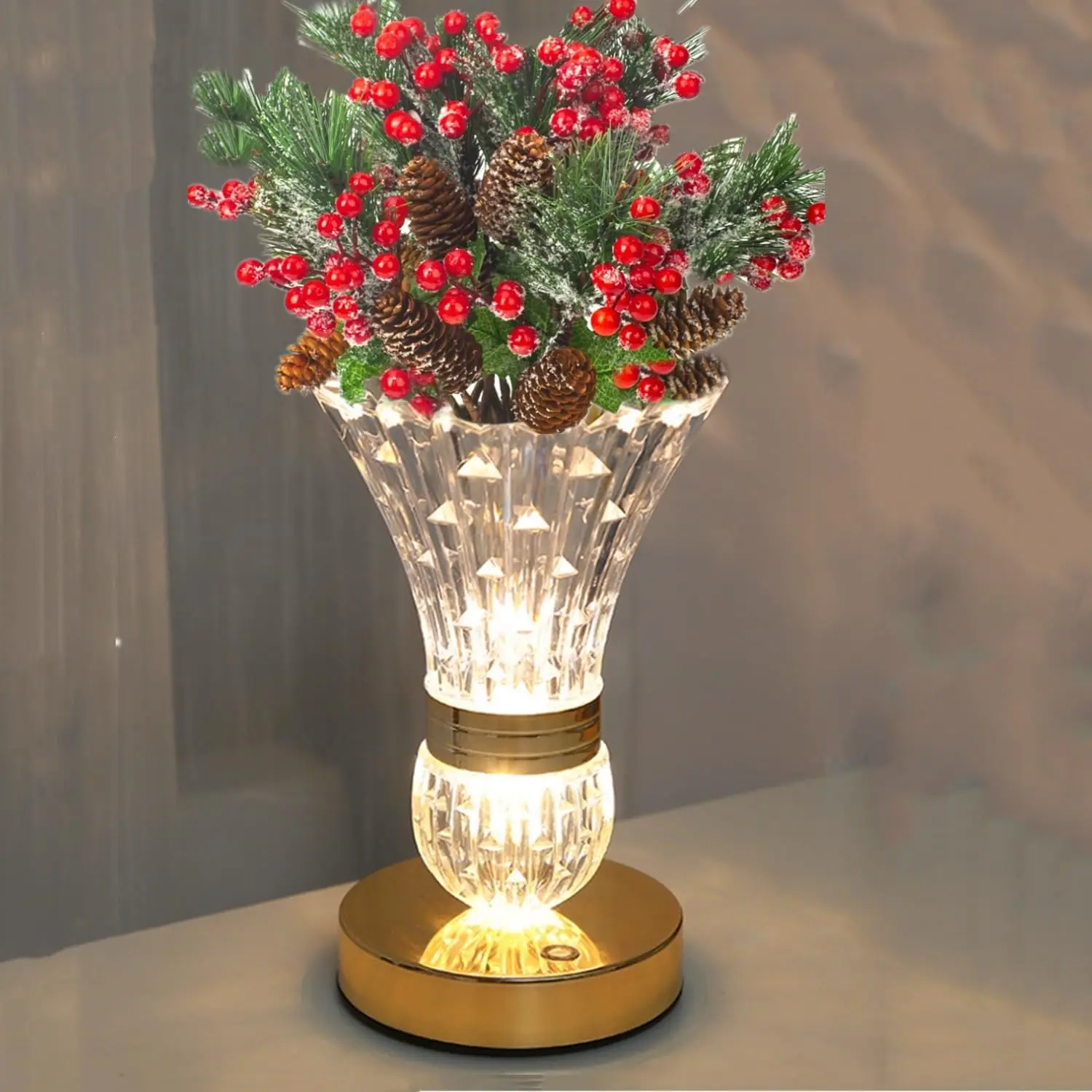

Acrylic Touch Desk Lamp,Rechargeable Plant Decorative Dimmable Offices Table Lighting,Adjustable Brightness Artistic Night Light