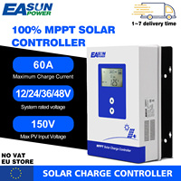 Easun 60A MPPT Solar Charger Controller 100A 80A 40A 30A 20A Auto 12V 24V 36V 48V for Max PV 190VOC Lead acid Lithium Battery