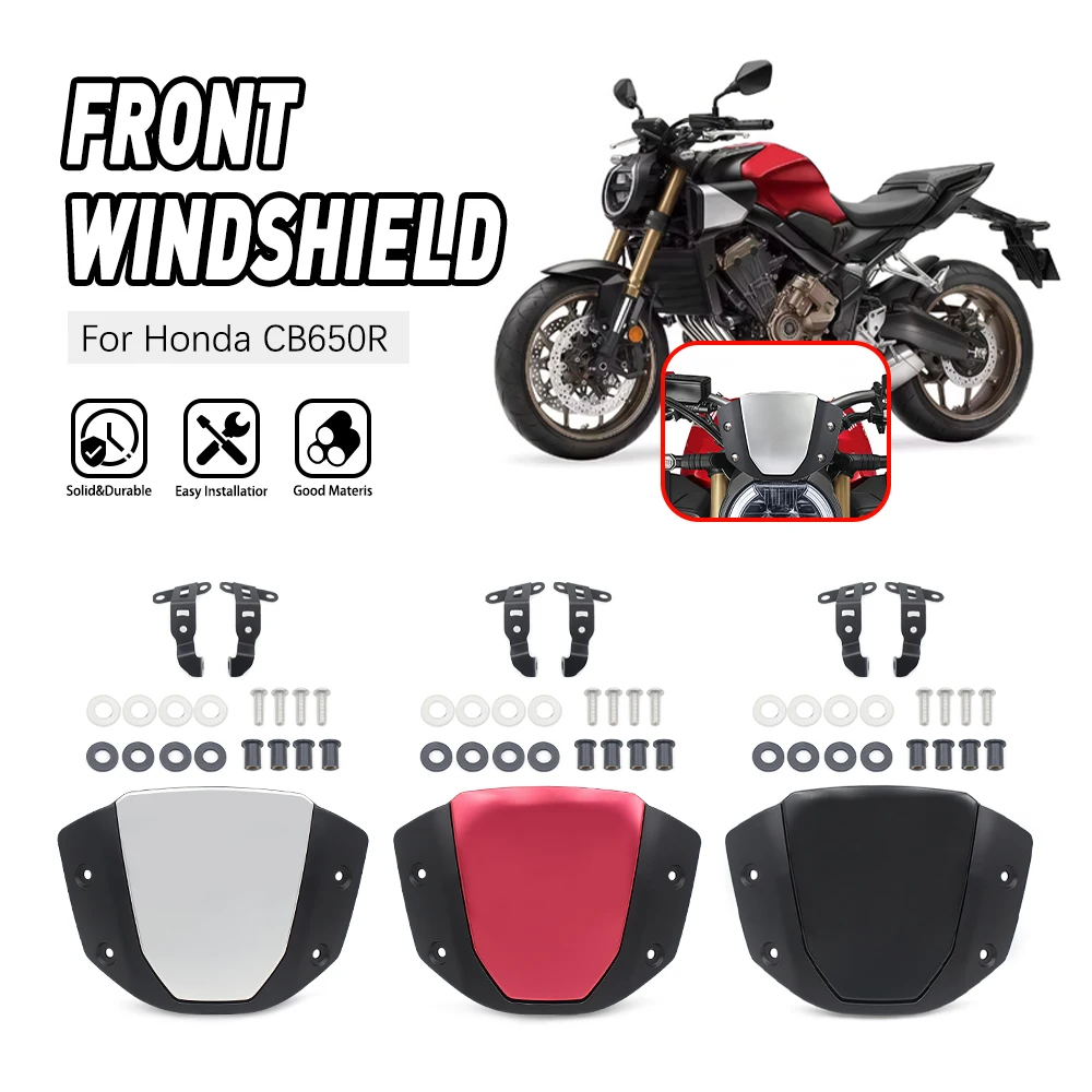 

For Honda CB650R 2019-2024 Front Wind Deflector Protector Visor Screen With Bracket Motorcycle Accessories Windshield Windscreen