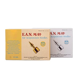 gold / silver Ear acupuncture needles EAN Auricular with Paster  fine copper 100 Pieces relax Acupuncture Points for single use