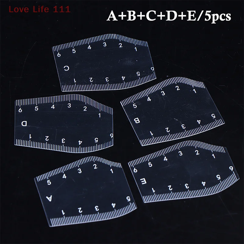 New 5Pcs Durable Brow Shaping Stencil Shaping Portable Instant Brow Shaper Drawing Eyebrow Design Ruler Gift