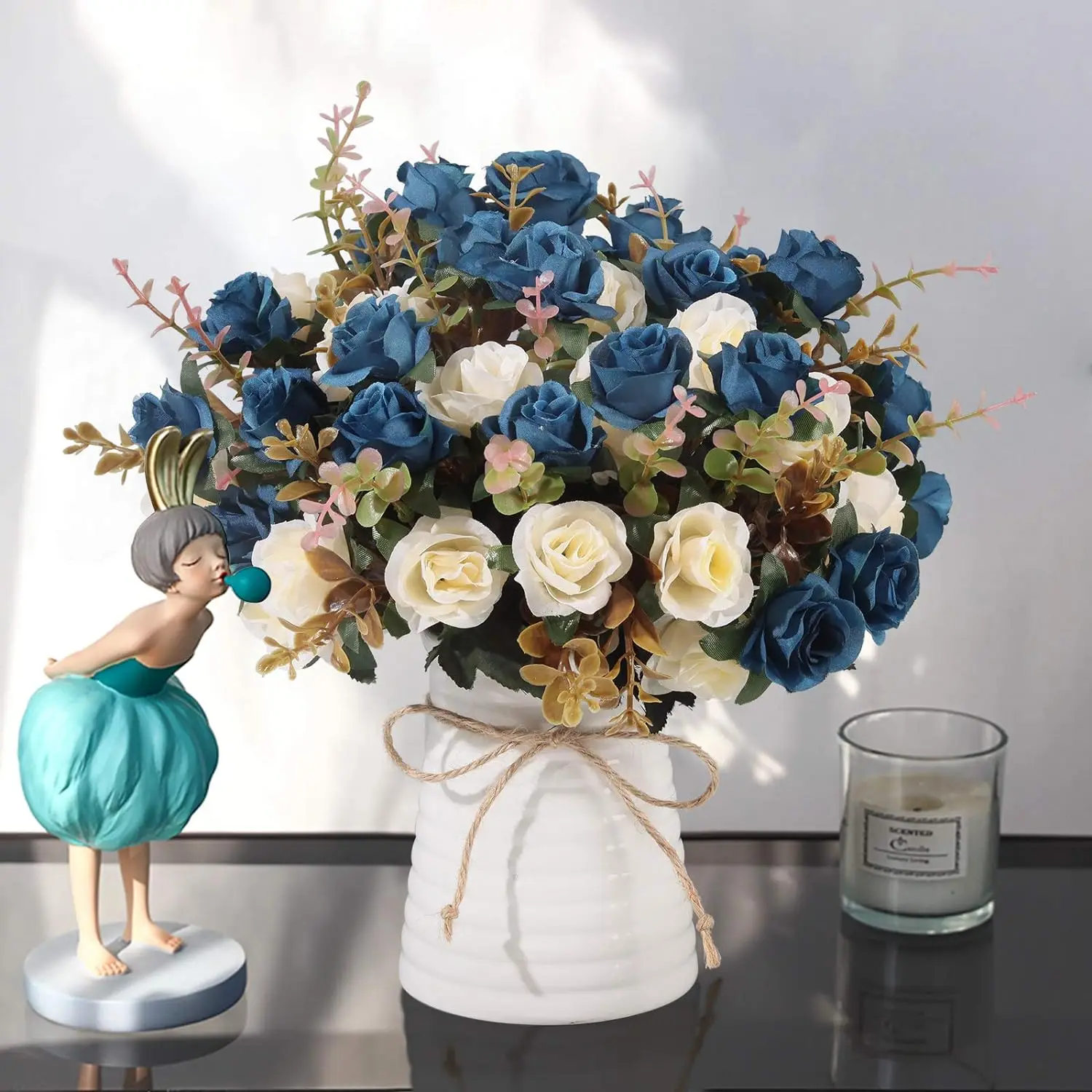 1PC Artificial Roses Flowers Scrapbook Wedding Bride Holding Bouquet Home Vase decorative flowers wreaths DIY New year's decor