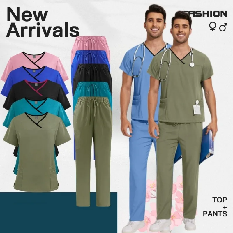 

Wholesale Hand Washing Clothes Set Short-sleeved Hand Washing Clothes Female Clinic Doctormedical Work Uniforms